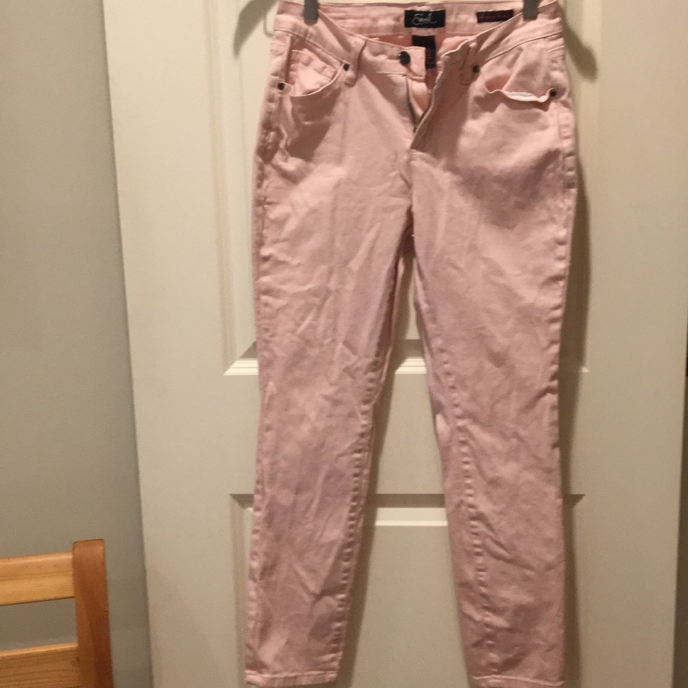 Earl Jean womens stretchy skinny ankle jeans/pants size 6 pink